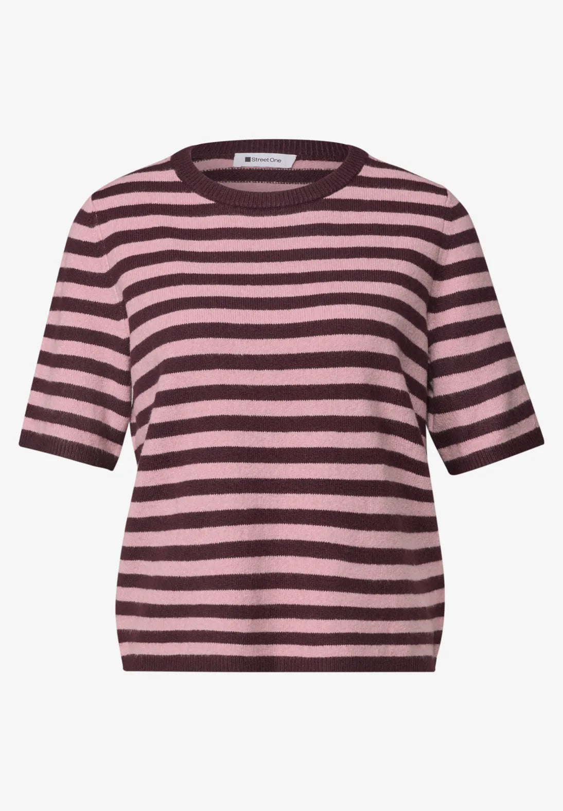 Dame sweater i Rustic Rouge med rund hals