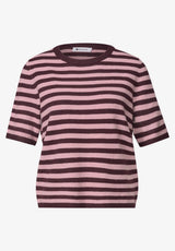 Dame sweater i Rustic Rouge med rund hals