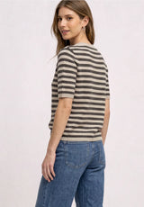 Stribet sweater i Clay Sand fra Street One