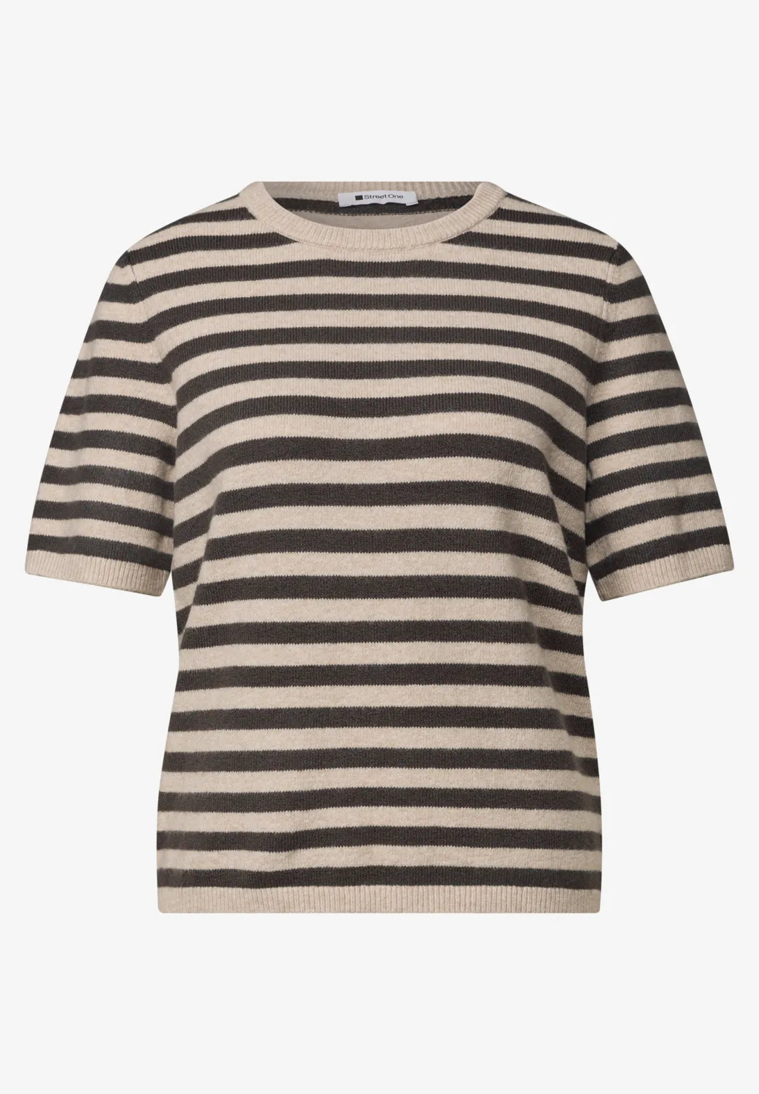 Dame sweater i Clay Sand med rund hals