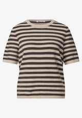 Dame sweater i Clay Sand med rund hals