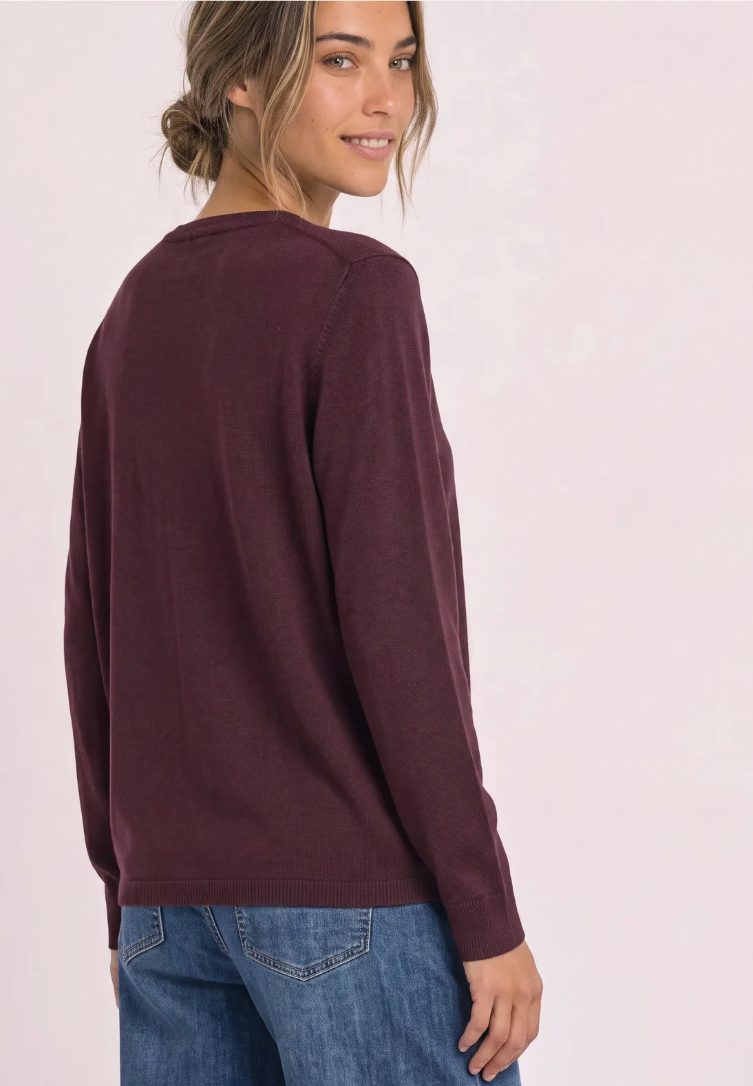 Rustic Rouge sweater med bådudskæring fra Street One