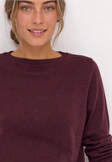 Blød dame sweater i viskose og bomuld