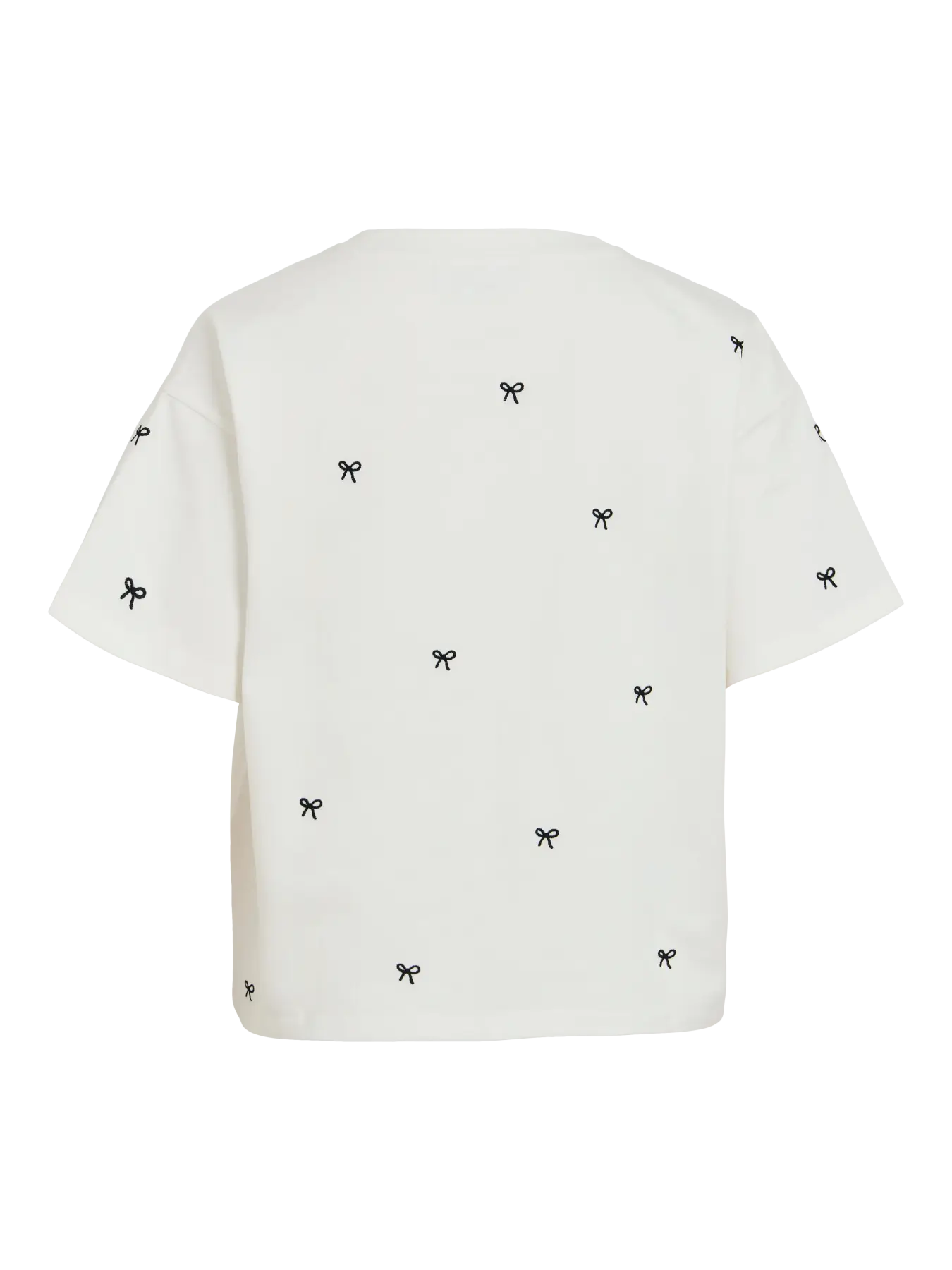 VILA VIMONIE O-Neck T-shirt med sorte sløjfer