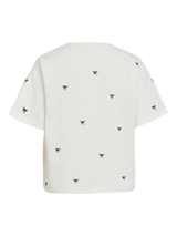 VILA VIMONIE O-Neck T-shirt med sorte sløjfer