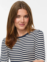 VIAVERA O-Neck L/S Top Navy Stripe fra VILA