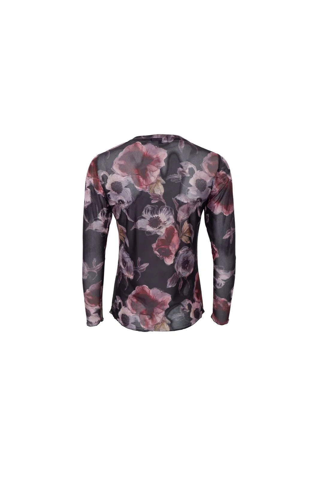 Black Colour Kamma Black Rose blomstret meshbluse