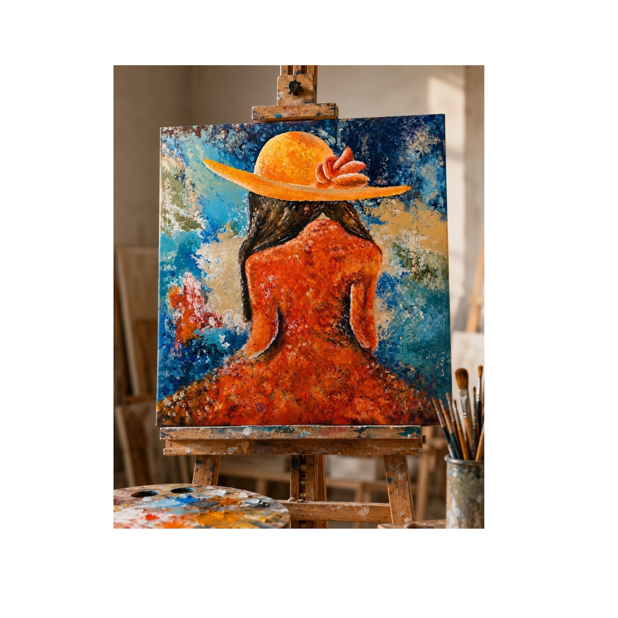 Maleri - "Naranja" - Akryl på lærred