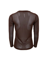 Black Colour Jessie 41223 Coffee feminin transparent mesh blouse