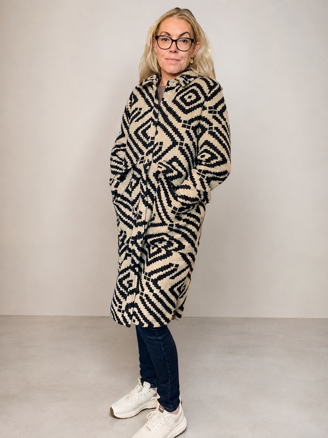 Street One Long Coat w/Dessin – Gravity Blue (201917)
