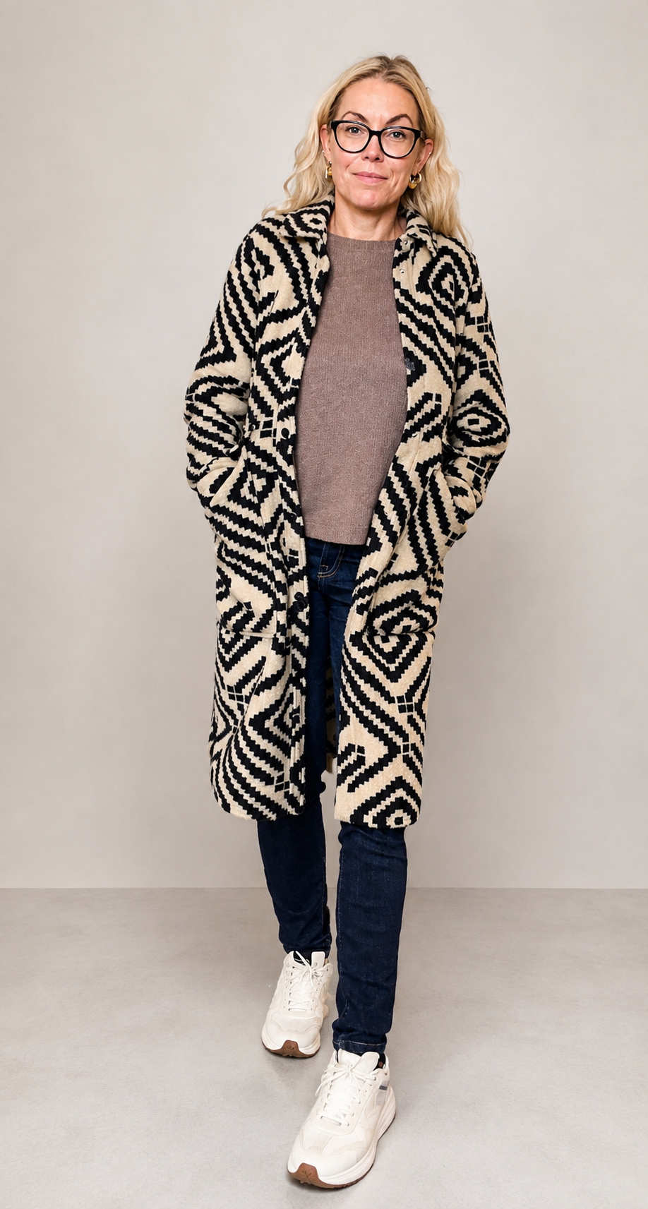 Street One Long Coat w/Dessin – Gravity Blue (201917)