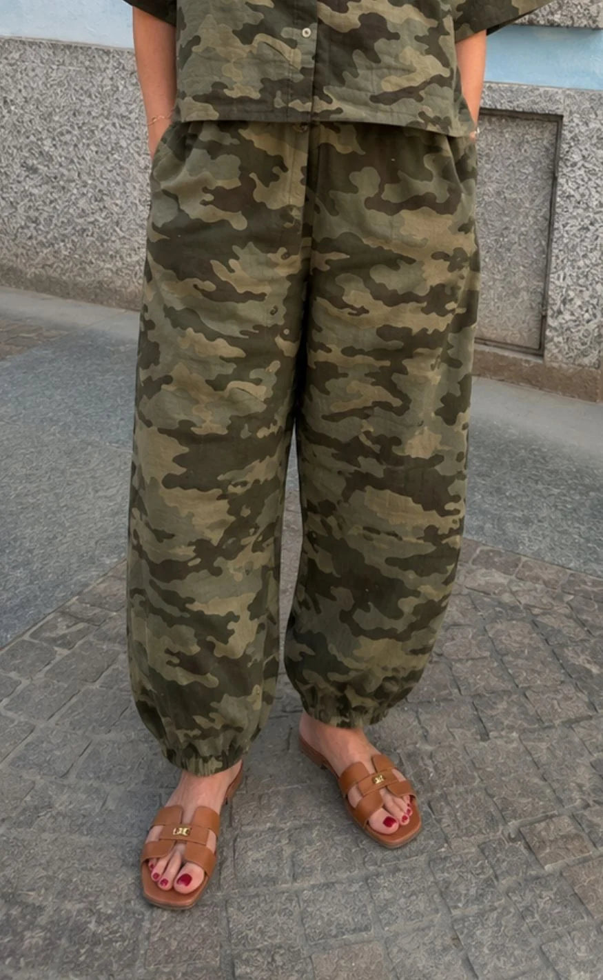 Black Colour Ally Barrel Pant 41144 Camouflage