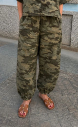 Black Colour Ally Barrel Pant 41144 Camouflage