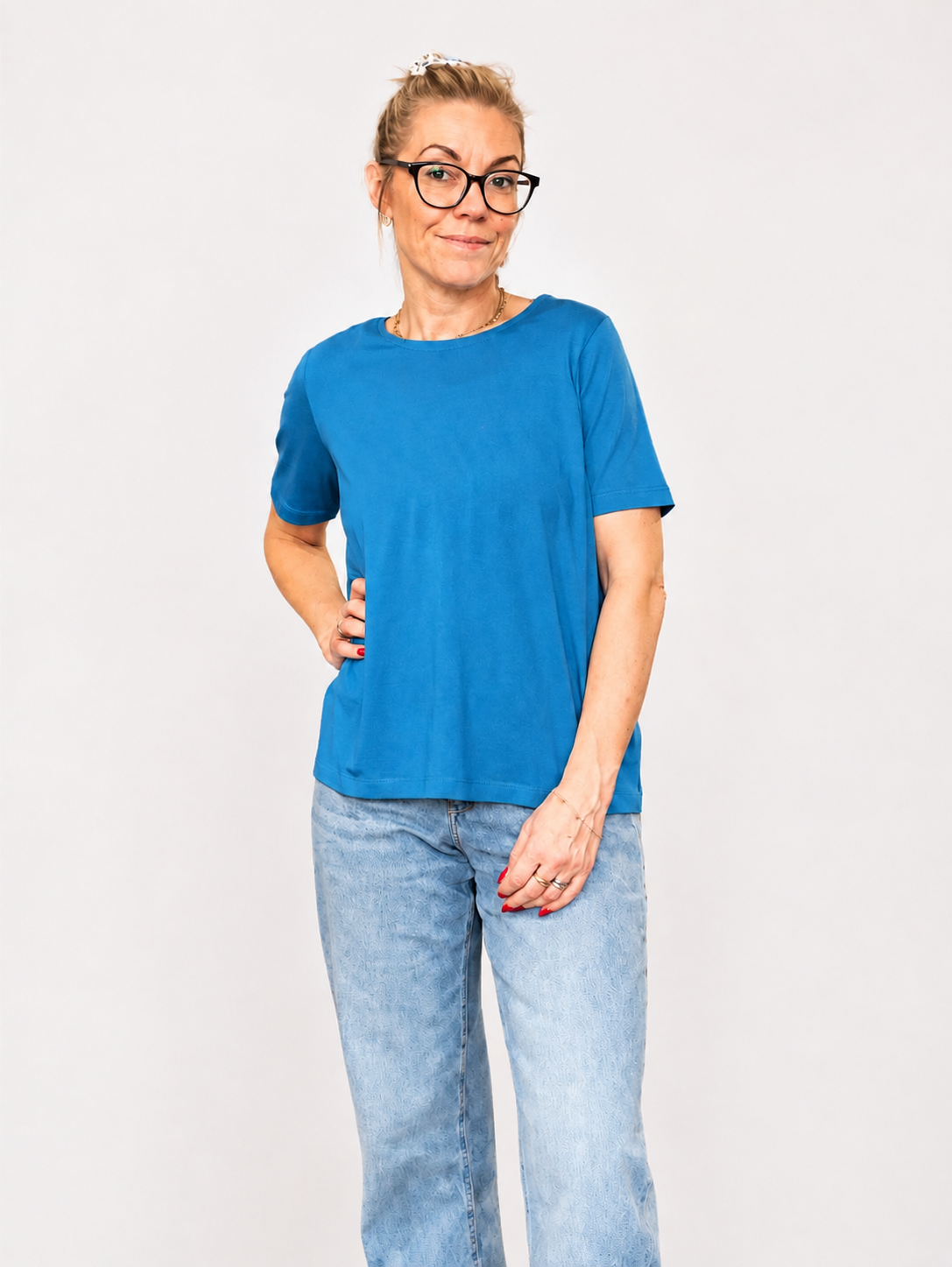 Udai T-Shirt – Turquoise fra Mansted