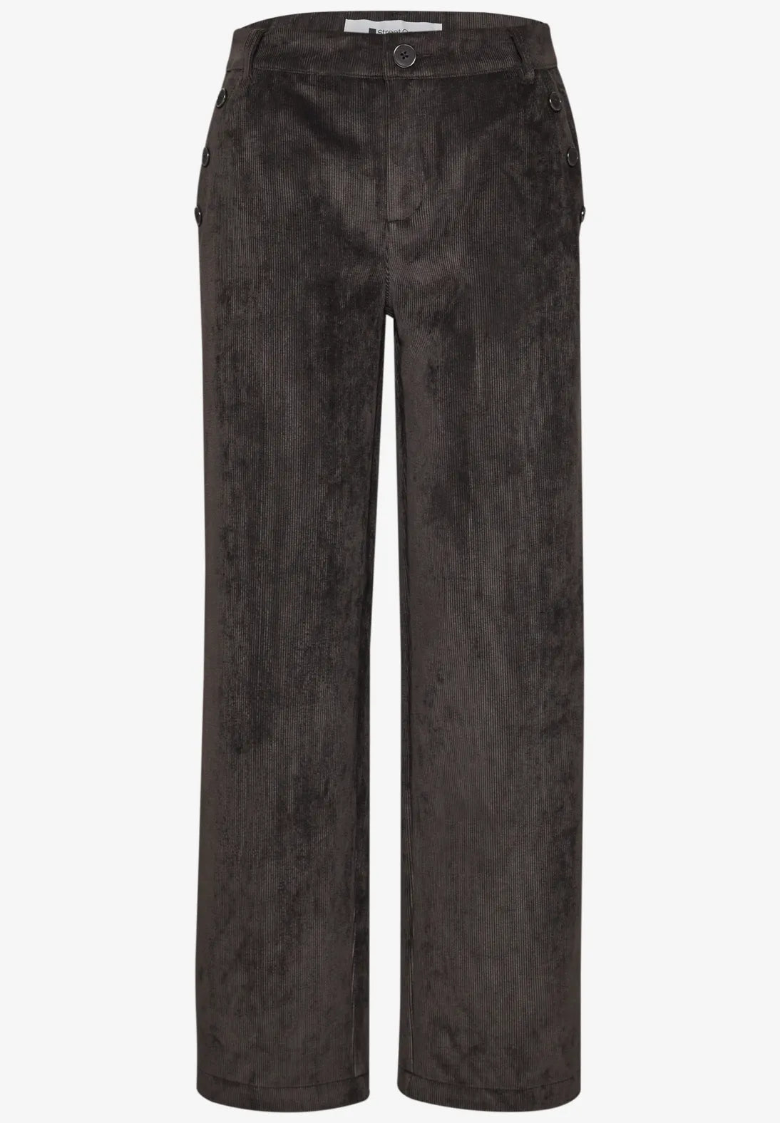 Street One Amalia fløjlsbukser med Casual Fit og Mid Waist