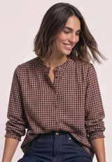 Street One Check Blouse w Frill Detail 346946 Warm Blush