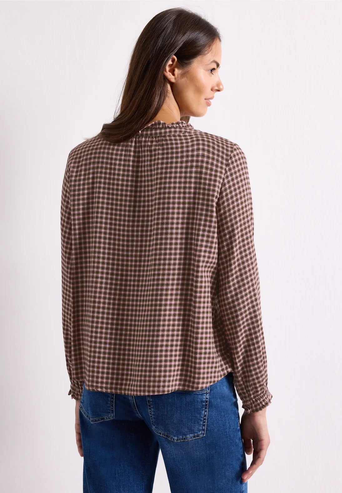 Check Blouse 346946 fra Street One i Warm Blush