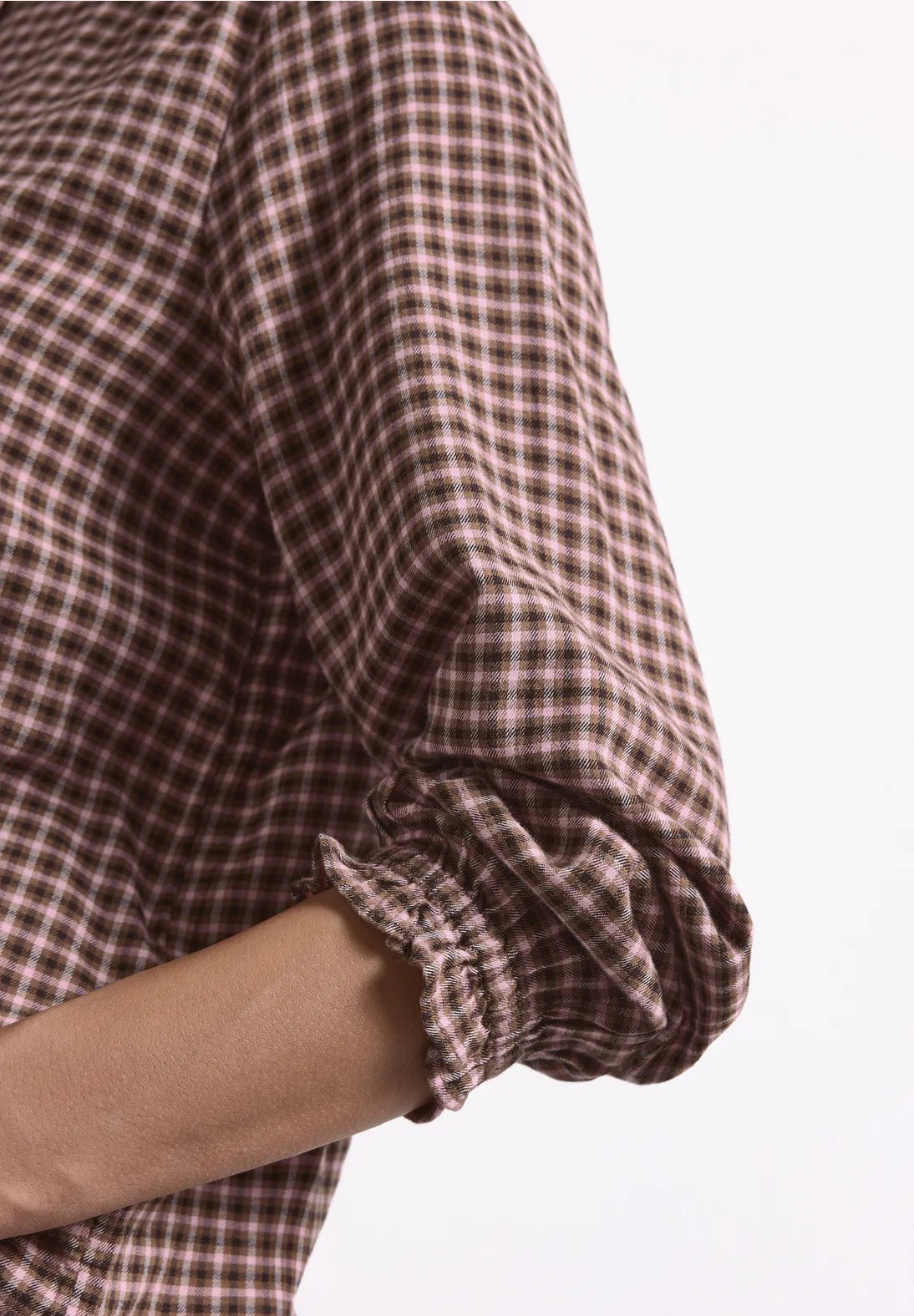 Warm Blush ternet Street One bluse med lange ærmer