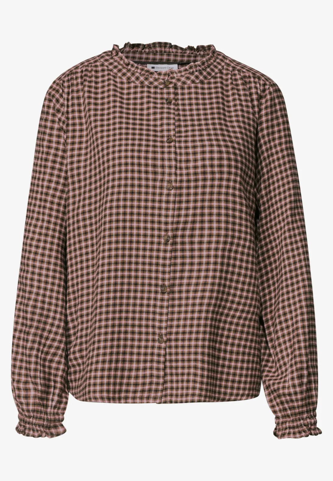 Street One bluse med knapper og feminine flæsedetaljer