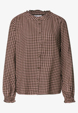Street One bluse med knapper og feminine flæsedetaljer