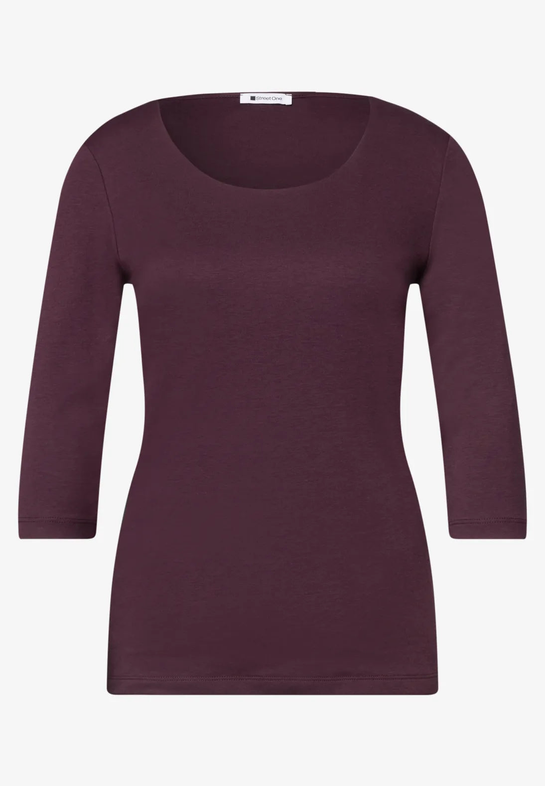 Street One basic bluse i Rustic Rouge med dækkende front
