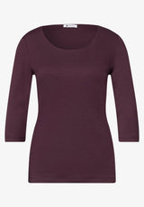 Street One basic bluse i Rustic Rouge med dækkende front