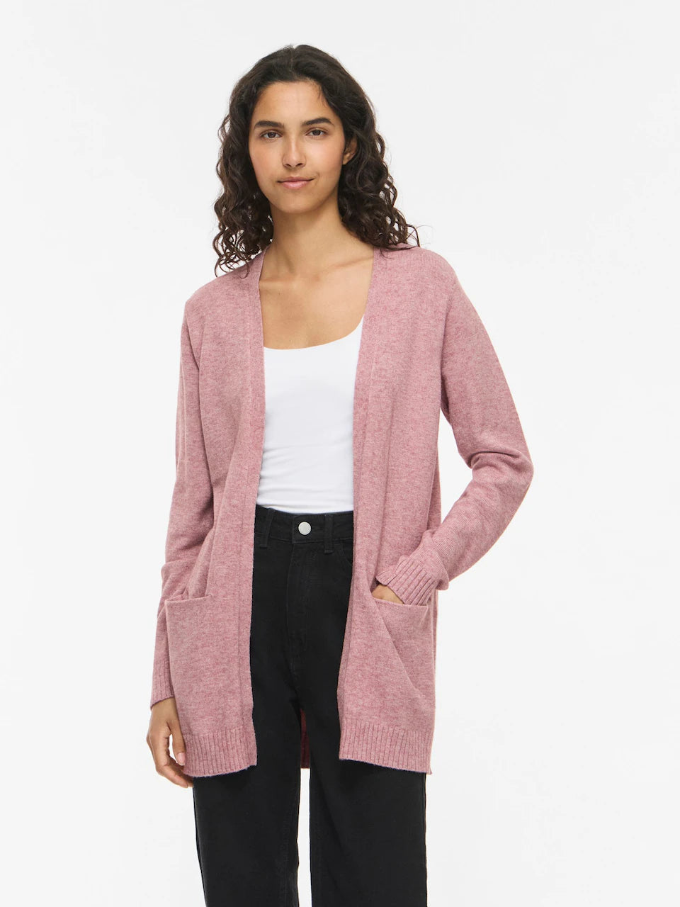 VILA VIRIL 14044041 støvet rosa åben cardigan