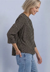 Street One Splitneck Blouse w Buttons 346855 Black Coffee