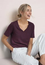 Street One T-shirt i Rustic Rouge med hjerteudskæring
