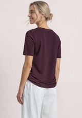 Street One 324775 feminin basic T-shirt i Rustic Rouge