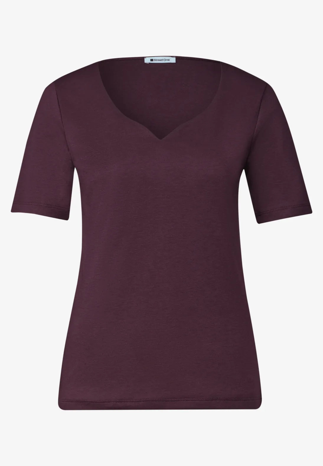 Street One basic T-shirt med dobbeltlaget dækkende front