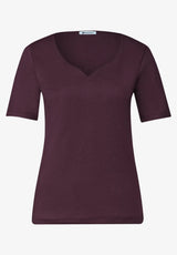 Street One basic T-shirt med dobbeltlaget dækkende front
