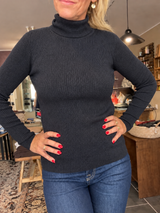 Mansted Tilda Strik Dark Charcoal i 100% økologisk bomuld