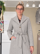 VILA Viclaudine Long Coat – Light Grey Melange