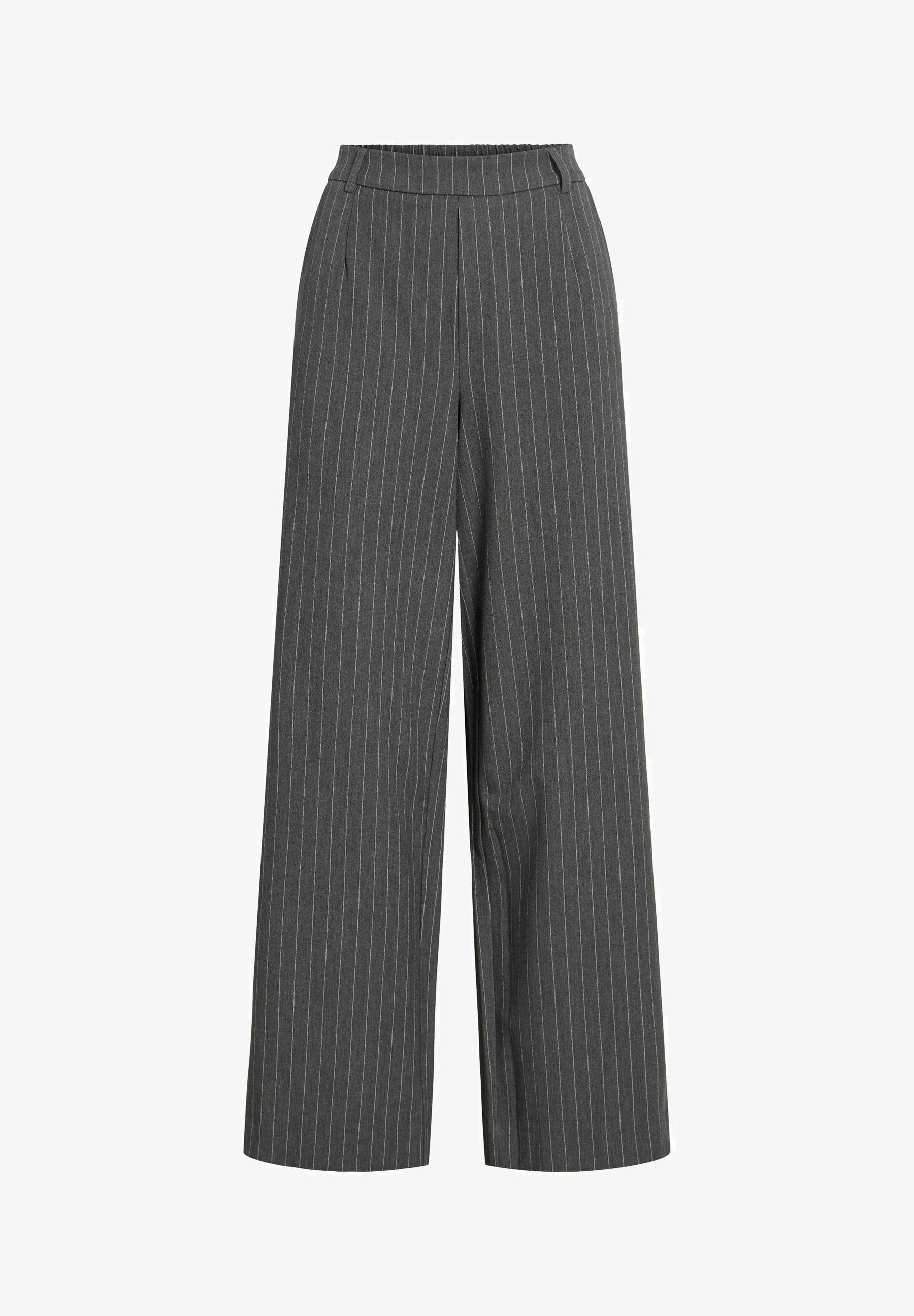 VILA VIVARONE Dark Grey Melange bukser med høj talje