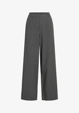 VILA VIVARONE Dark Grey Melange bukser med høj talje