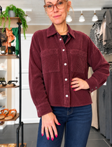 Fløjlsbluse med Skjortekrave – Rustic Rouge – Style 346859 – Street One