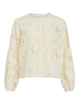 VILA VILEXIE 14118721 offwhite cardigan med ballonærmer