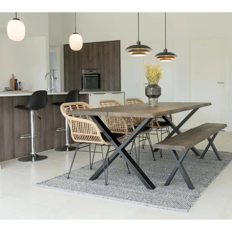 Spisebordsstol natur med hynde nordisk stil