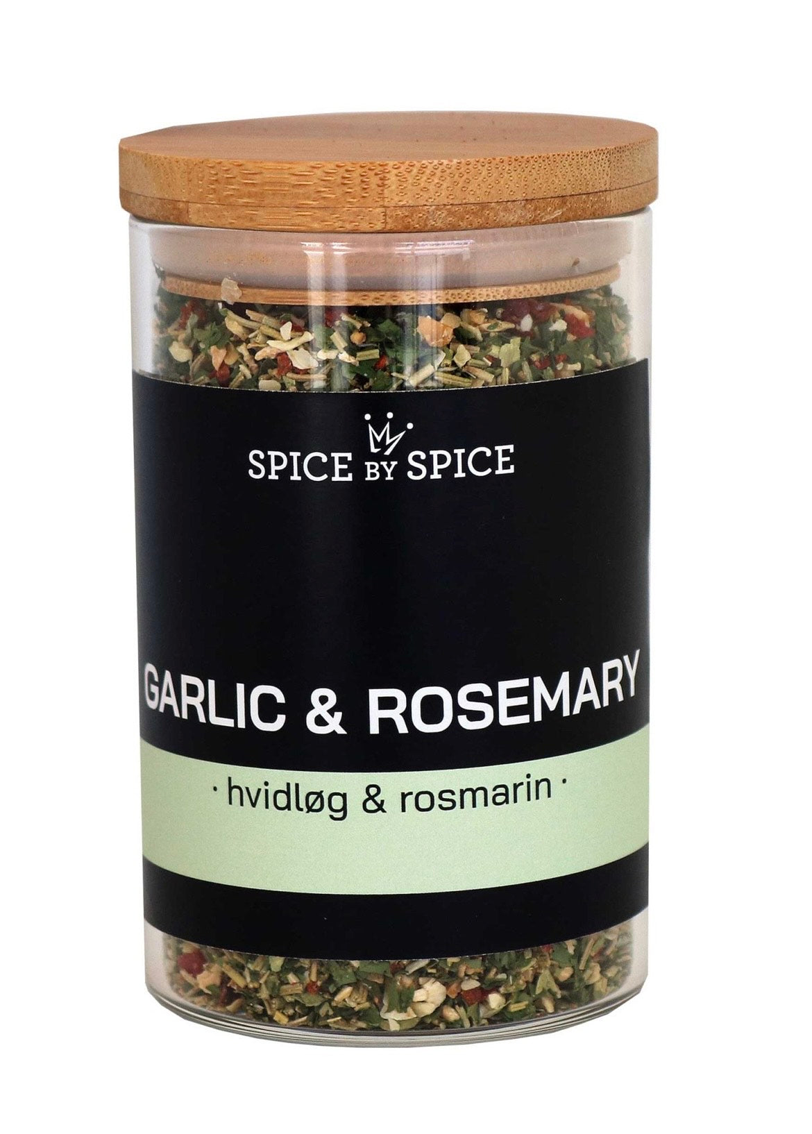 Spice by Spice - Glas m/ bambuslåg | Garlic & Rosemary | Krydderiblanding