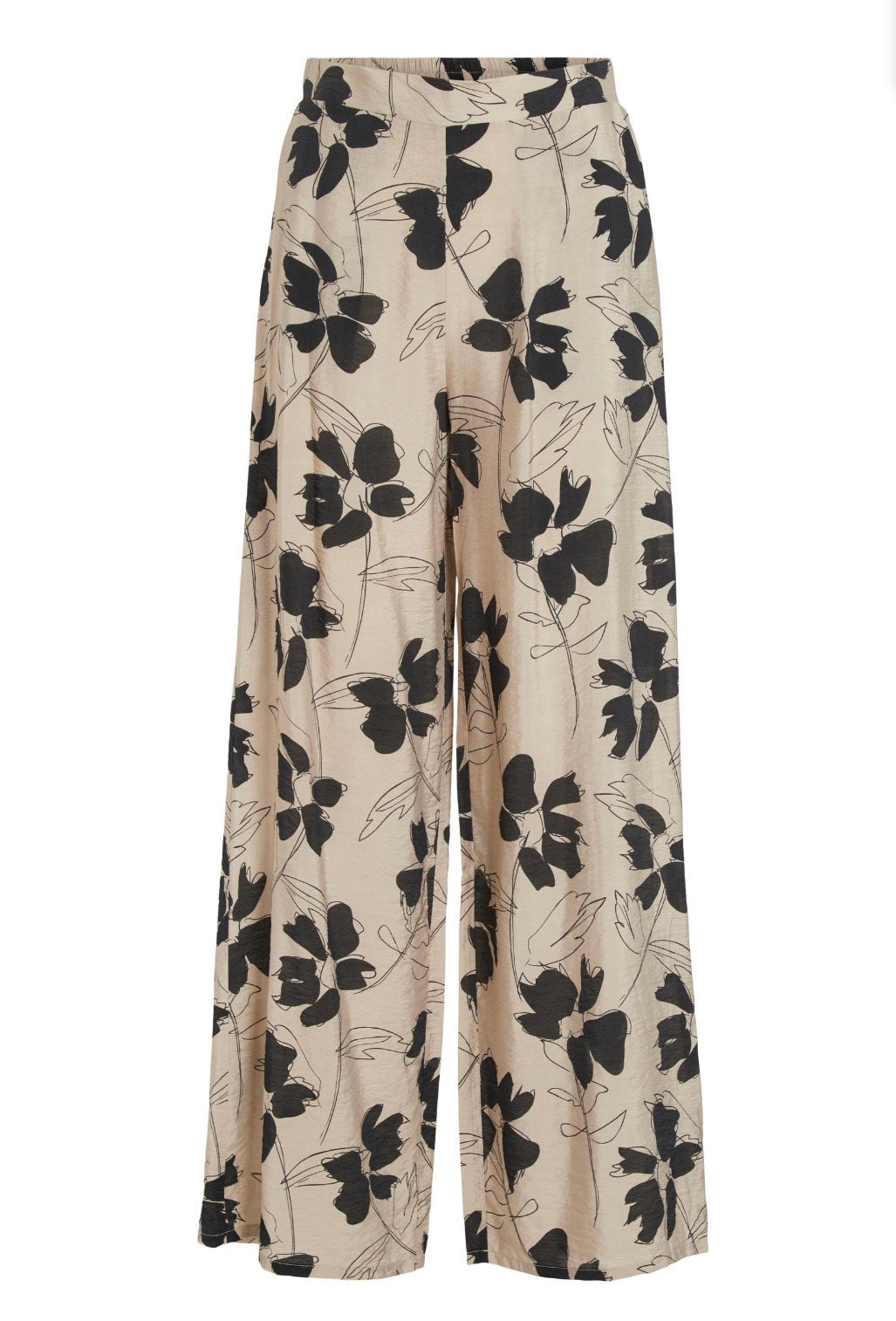 VILA - Vinicsa Ya HW wide pant - Gray feather/navy Blazer