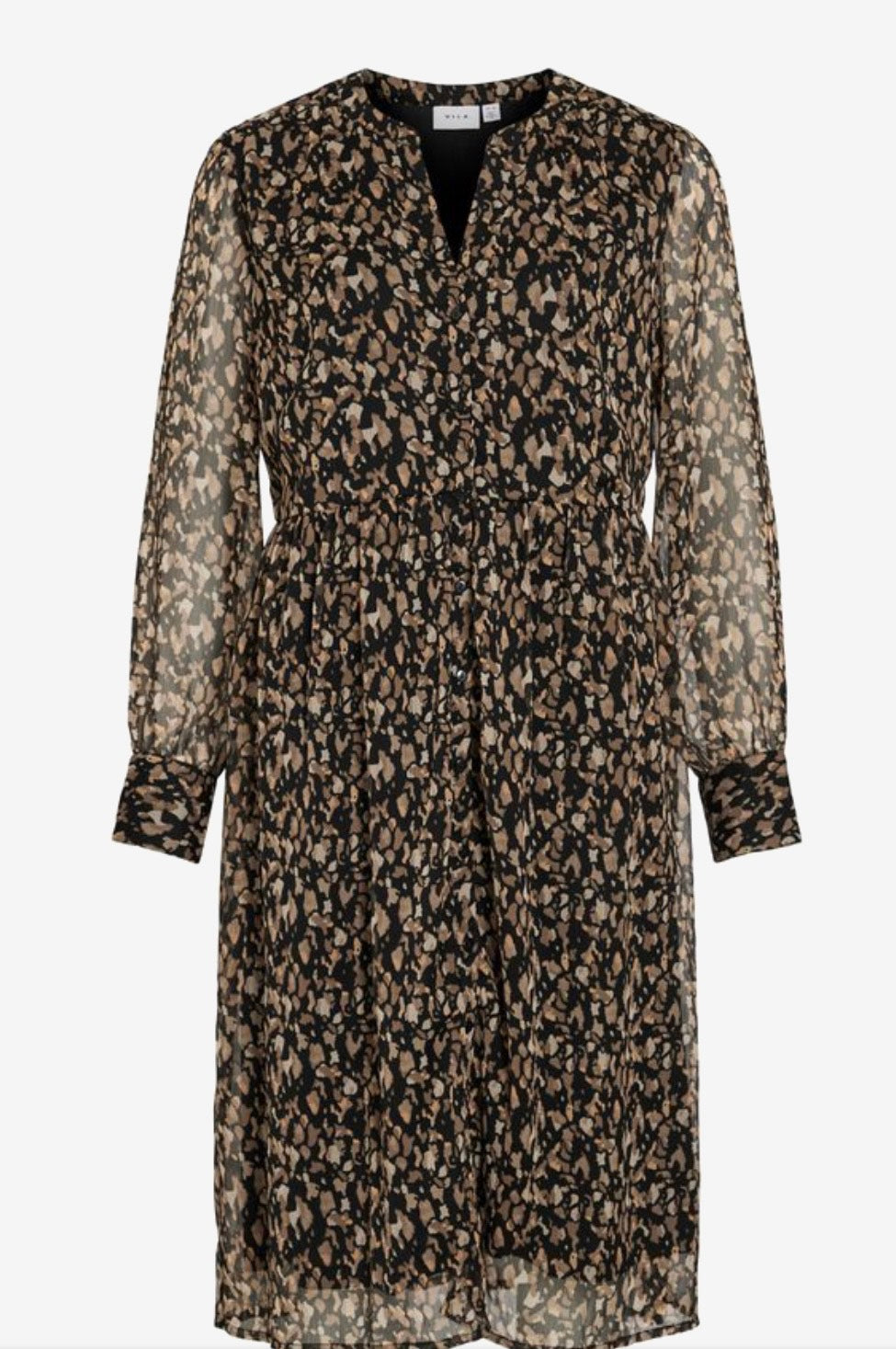 VILA - Vifalia V-neck L/S dress - black Hazel