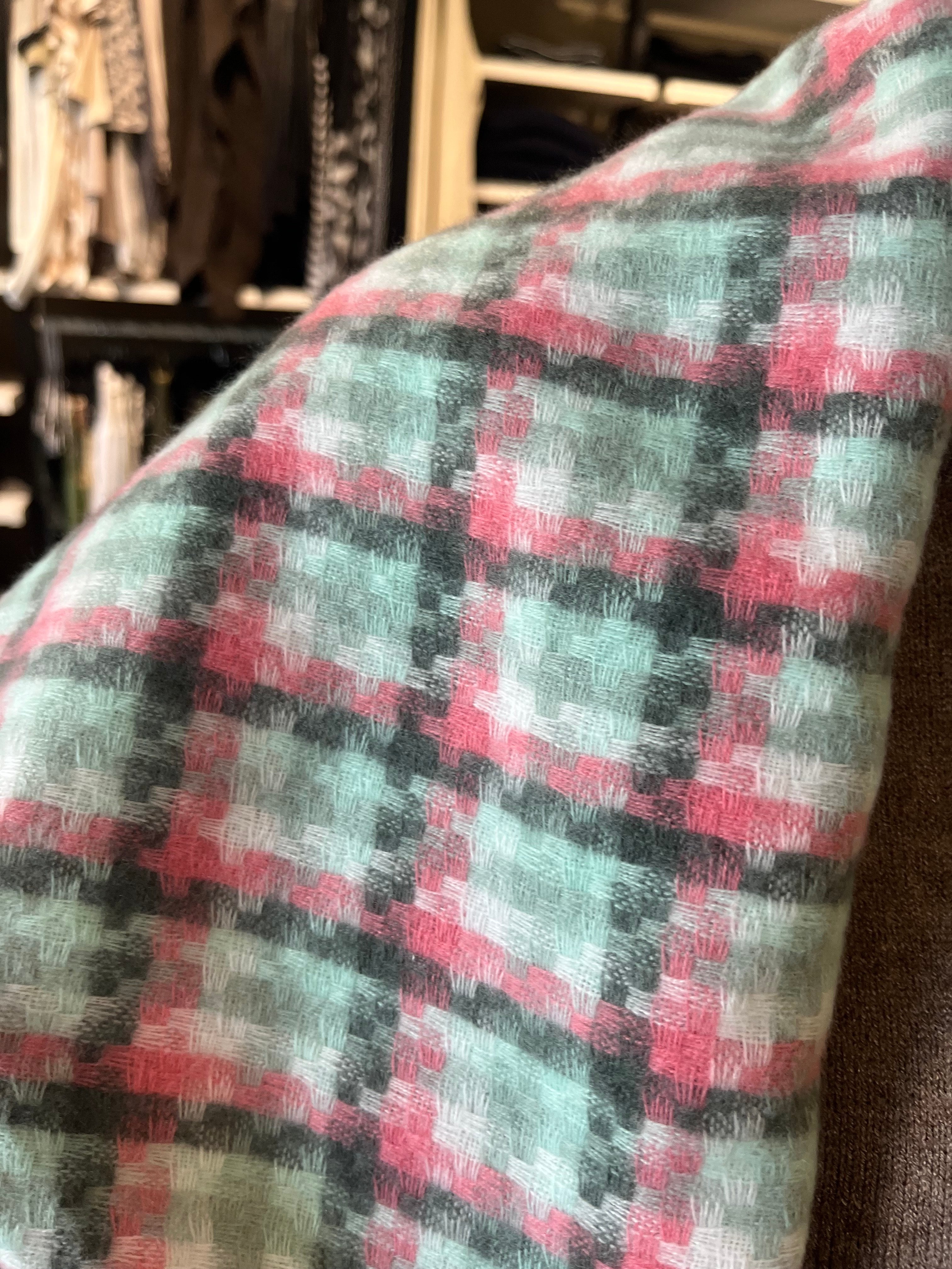 Street One Triangle Mini Check 572155 – trekantet tørklæde i Multicolor/Rose, 100% genanvendt polyester