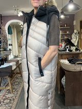 Street One Long Padded Mat Mix Vest 220195 i Light Iced Gold – lang polstret vest i mat mix-look