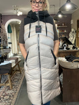 Street One Long Padded Mat Mix Vest 220195 i Light Iced Gold – lang polstret vest i mat mix-look