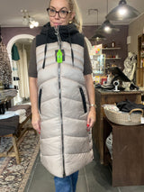 Street One Long Padded Mat Mix Vest 220195 i Light Iced Gold – lang polstret vest i mat mix-look
