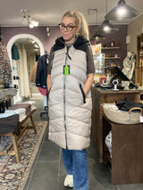 Street One Long Padded Mat Mix Vest 220195 i Light Iced Gold – lang polstret vest i mat mix-look