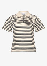 Noella - Leyna polo top - sugar grey stripe