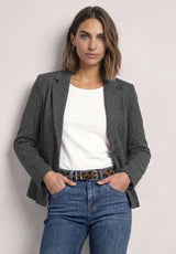 Street One elegant gråmeleret Blazer med Glimmer