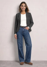 Street One elegant gråmeleret Blazer med Glimmer
